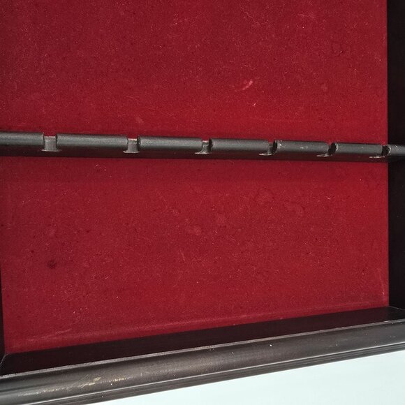 Shadow Box Display Frame Wood Red Velvet Insert Black Finish Mid-Century, Spoons - Picture 5 of 8